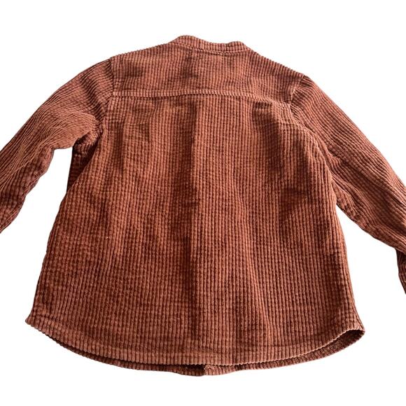 Kai Kelly Boys Brown Rust Mandarin Collar Button Down Shirt Size 5 - Picture 5 of 5